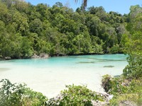 Kehe Daing berada di Pulau Kakaban, salah satu pulau besar di Kepulauan Derawan, Kabupaten Berau, Kalimantan Timur. Belum banyak traveler yang tahu dan berkunjung ke laguna eksotis ini (Afif/detikTravel)