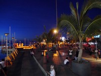 Pengunjung bisa duduk santai di sekitar pantai. Kalau mau icip-icip pisang epe dan makanan khas Makassar lainnya tinggal jalan kaki saja ke arah tempat makan yang berjejer tak jauh dari tepi pantai (Kurnia/detikTravel)