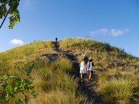 Bukit ini cukup tinggi, namun tidak terlalu sulit didaki. Traveler bisa naik ke puncak dengan hiking sekitar 5 menit saja (Kurnia/detikTravel)