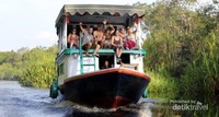 Perjalanan naik perahu klotok Perjalanan naik perahu klotok
