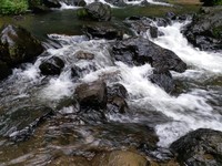 Air jernih dan segar tumpahan dari air terjun Air jernih dan segar tumpahan dari air terjun