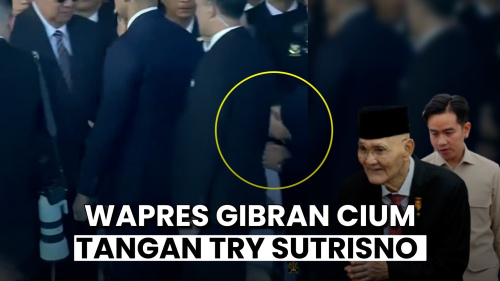 Momen Gibran Cium Tangan Try Sutrisno