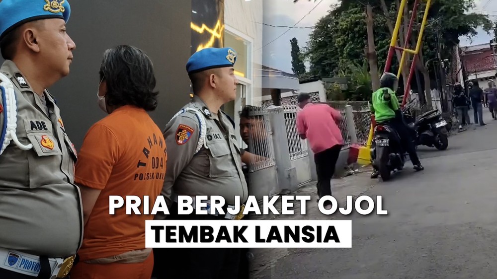 Detik-detik Pria Berjaket Ojol Tembak Lansia