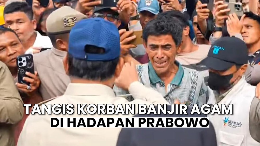 Prabowo Sambangi Korban Pengungsian di Agam