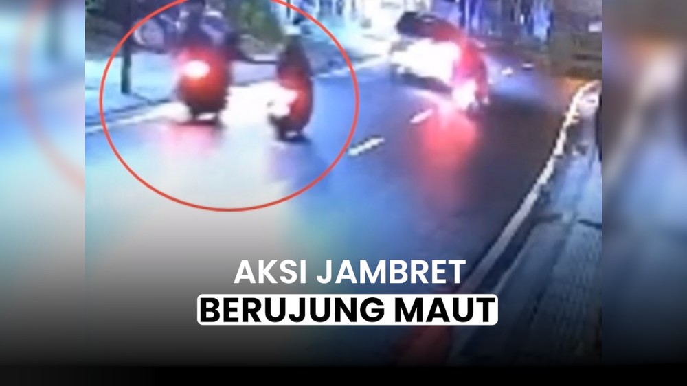 Wanita Tabrak Tiang Listrik Usai Dijambret