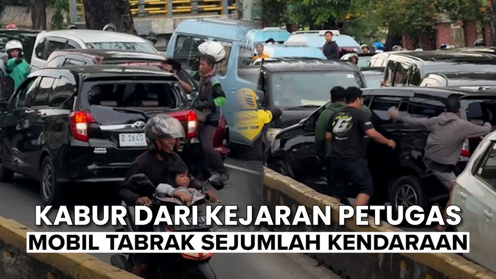 Mobil Lawan Arah dan Tabrak Sejumlah Kendaraan