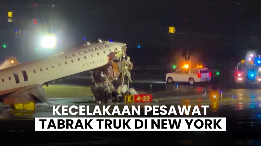 Pesawat Tabrak Truk Damkar Seusai Mendarat