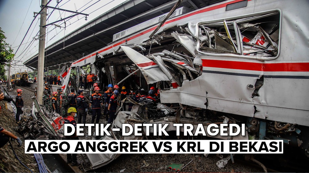 Video Grafis Tabrakan Kereta di Bekasi
