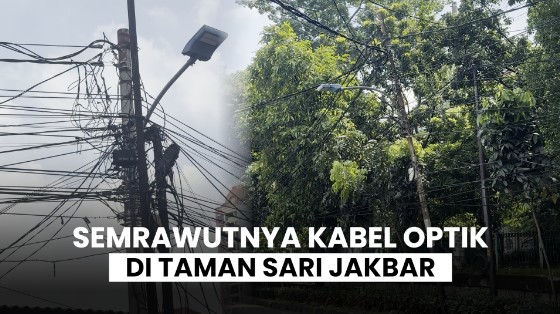 Kabel Optik di Jakbar Semrawut