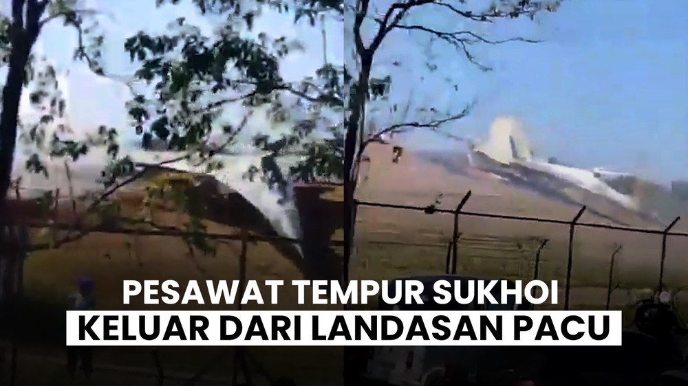Sukhoi TNI AU Tergelincir di Bandara Hasanuddin