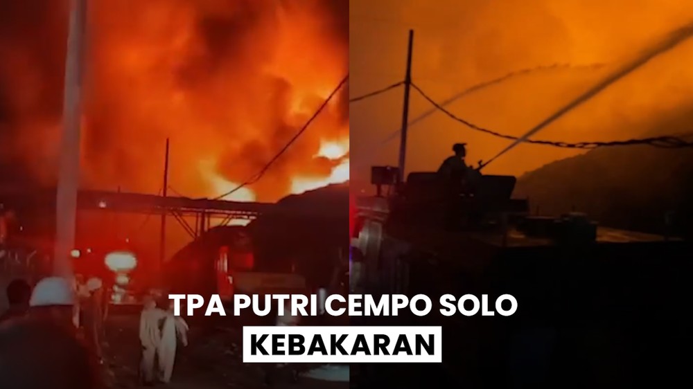 Kebakaran TPA Putri Cempo Solo, Api Berkobar Hebat