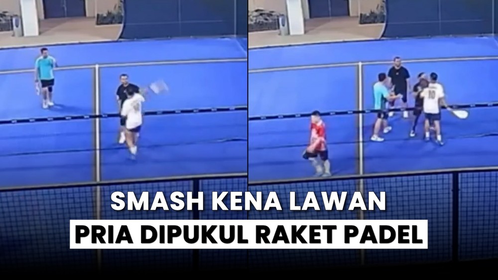 Pria Dipukul Raket Padel