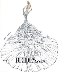 12 Desainer Buat Sketsa  Gaun Pengantin  untuk Kim Kardashian