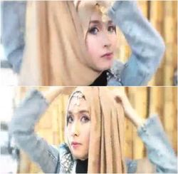 Tutorial Hijab dengan Aksesori untuk ke Pesta Pernikahan 