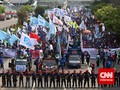 Ribuan Personel Polisi Dikerahkan Kawal Demo Buruh