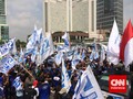 Ribuan Buruh Kepung Istana Setelah Salat Jumat