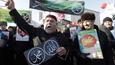 Menurut Kementerian Dalam Negeri Rusia, aksi di Chechnya tersebut dihadiri 800 ribu orang, atau sekitar 60 persen dari populasi wilayah otonomi tersebut. (Reuters/Eduard Korniyenko)