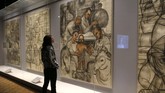Pameran lukisan karya Frida Kahlo dan Diego Rivera digelar di Detroit Institute of Arts pada 15 Maret-12 Juli 2015, merupakan pameran terbesar yang pernah di gelar di kota di Michigan, AS, tersebut. (REUTERS/Rebecca Cook)