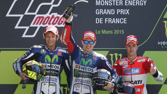 Jelang MotoGP Prancis: Lorenzo Tersukses, Rossi Kedua