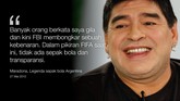 Mantan pemain timnas Argentina yang juga dikenal sebagai pemain terbaik sepanjang masa, Diego Maradona. (REUTERS/Jorge Silva)
