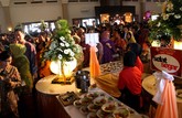 Sajian selat solo juga dihadirkan dalam pesta resepsi ini. Selat Solo adalah makanan khas Solo yang terdiri dari daging sapi yang dibuat seperti semur dengan tambahan aneka sayuran rebus. (Pool/Joe)