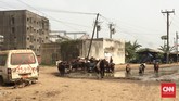 Lalu lintas di Douala termasuk yang paling ramai dan 'gila.' Rata-rata penduduknya harus punya skill berkendara yang mahir untuk bisa menaklukkan jalan raya di Kamerun. (Foto: CNN Indonesia/Christina Andhika Setyanti)
