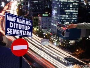 HUT Bhayangkara di Monas, Arus Lalin ke Jl Medan Merdeka Utara Dialihkan