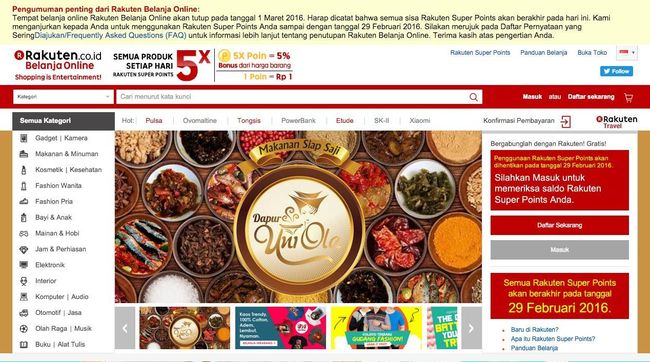 Selain Indonesia, Rakuten Malaysia dan Singapura Juga Tutup