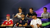 Rio Haryanto pun mendapatkan kesempatan untuk hadir dalam jumpa pers jelang seri pertama musim 2016, GP Australia. Race day GP Australia akan berlangsung pada akhir pekan nanti. (Getty Images/Lars Brandon)