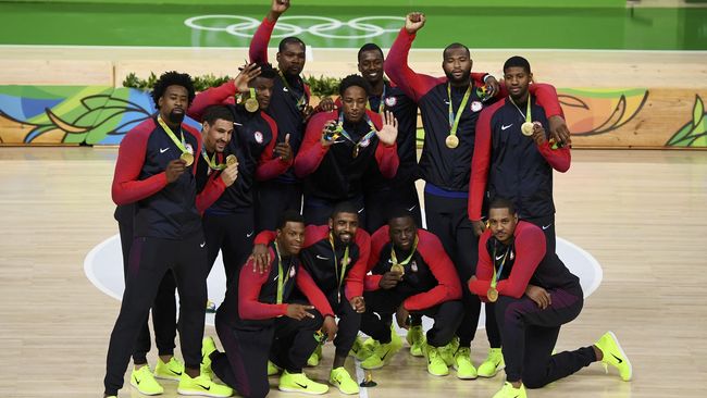 Timnas Bola Basket AS Pertahankan Emas Olimpiade Timnas Bola Basket AS Pertahankan Emas Olimpiade