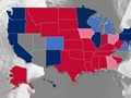 Peta Dukungan Trump vs Clinton di Tanah Amerika