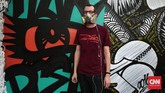 Acara itu diselenggarakan oleh Institut Perancis Indonesia (IFI), menampilkan 10 seniman yang akan sama-sama mewarnai dinding Jakarta dengan karya grafiti mereka. (CNN Indonesia/Andry Novelino)