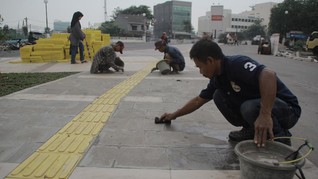 DKI Siapkan Trotoar Bermotif Lurik