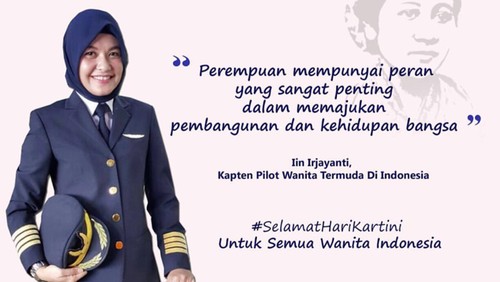 Foto: Hijab Ala Iin Irjayanti, Pilot Indonesia yang 