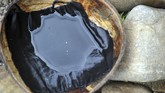 Butiran emas berhasil didapat warga saat mendulang di Sungai Batang Sumpur Lubuk Tasapik, Nagari Sisawah, Sumatera Barat, Rabu (15/2). (ANTARA FOTO/Iggoy el Fitra)