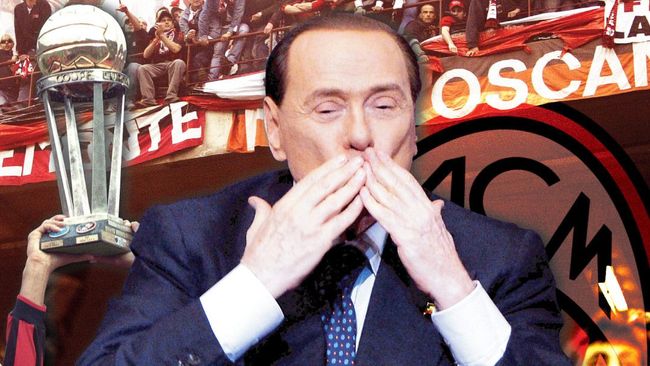 Gemerlap Trofi AC Milan Bersama Berlusconi