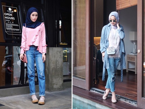 Foto 4 Model Celana Jeans yang Tren Dipakai Selebgram Hijab 