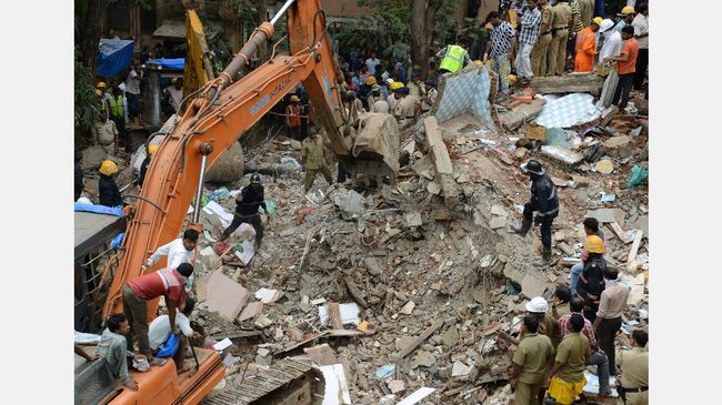 Bangunan Roboh dalam Hujan Deras di Mumbai, Sembilan Tewas