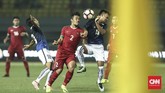 Laga berakhir dengan skor 3-1 untuk Timnas Indonesia. Hasil ini menambah panjang daftar dominasi Timnas Indonesia atas Kamboja dalam tiga dekade terakhir. (CNN Indonesia/Adhi Wicaksono)
