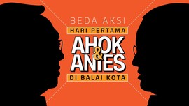 Beda Aksi Hari Pertama Anies dan Ahok di Balai Kota