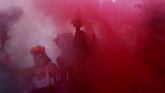 Parade Hari Orang Mati ini dimulai di sepanjang Paseo de la Reforma, salah satu jalan paling ikonik di Meksiko. (REUTERS/Carlos Jasso)