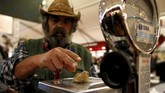 Jamur truffle putih temuannya itu menjadi yang terbesar nilainya saat dilelang pada Alba White Truffle dengan pembeli asal Hong Kong, senilai 75 ribu euro, dengan berat 850 gram. (REUTERS/ Stefano Rellandini)