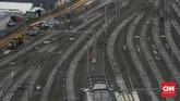 Total waktu tempuh rute ini sekitar 30 menit dengan jarak kedatangan antarkereta sekitar lima menit sekali. (CNN Indonesia/ Hesti Rika)