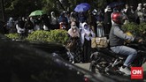 Dalam aksi ini, para peserta juga melakukan doa bersama untuk Palestina usai kebijakan AS mengklaim Yerusalem sebagai ibu kota Israel. (CNN Indonesia/Adhi Wicaksono).