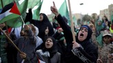 Didirikan saat intifada atau perlawanan Palestina terhadap Israel yang pertama pada 1987 lalu, organisasi ini kini menjadi pemerintah di Gaza. (REUTERS/Mohammed Salem)