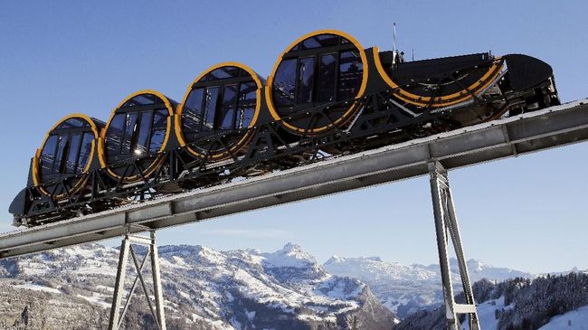 Swiss Resmikan Jalur Kereta Curam di Pegunungan Alpen