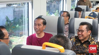 Cak Imin 'Tempel' Jokowi di Peresmian KA Bandara