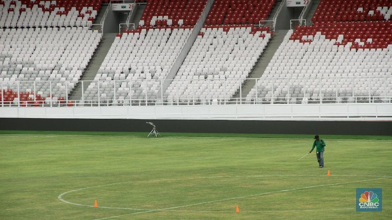 Stadion Utama Gelora Bung Karno gunakan rumput jenis zoysia matrella, yang merupakan rumput kelas 1 standar FIFA