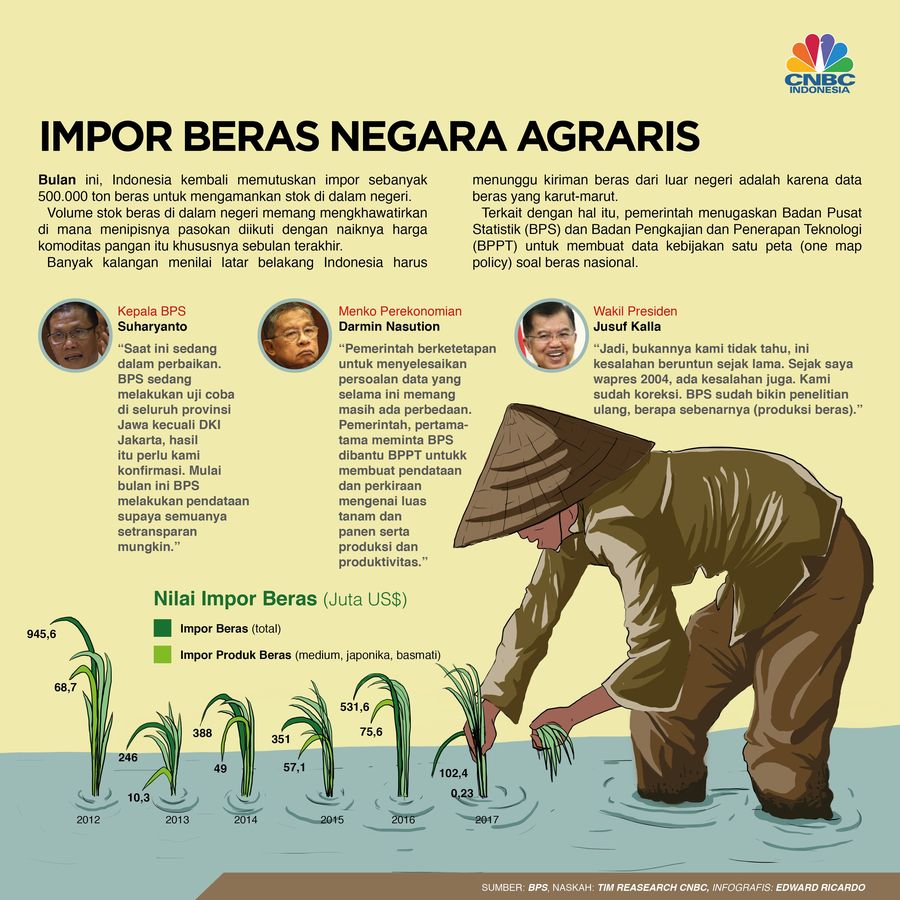 Indonesia memastikan impor beras sebagai solusi untuk menjaga pasokan dan menekan harga komoditas itu di dalam negeri