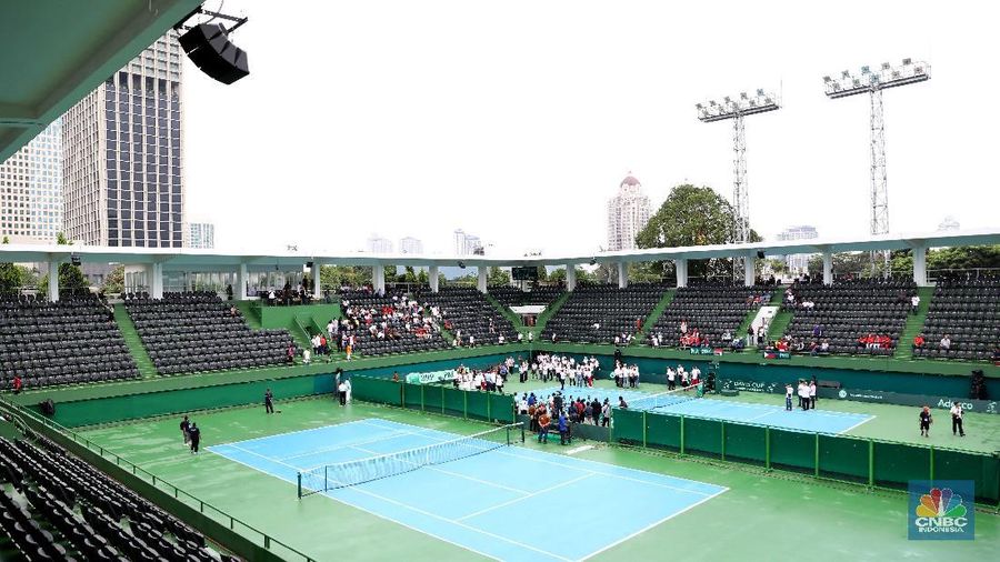 Presiden Joko Widodo hari ini, Sabtu (03/02/2018), meresmikan Stadion Tenis di Gelora Bung Karno
